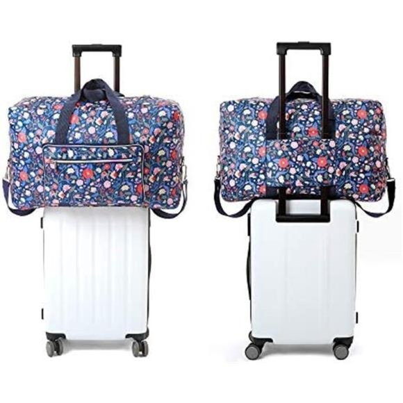 FOLDABLE Large Travel Duffel Duffle Bag little flower - Picture 3 of 7